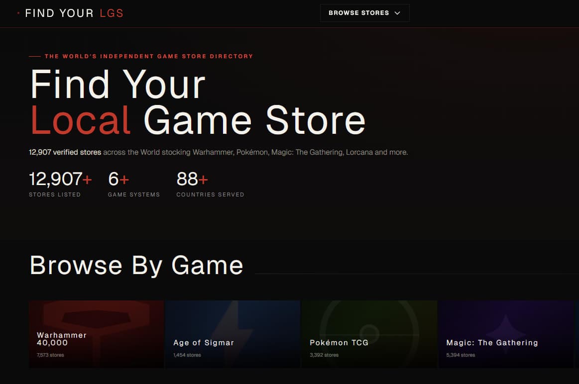 Find Your Local Game Store: Introducing FindYourLGS